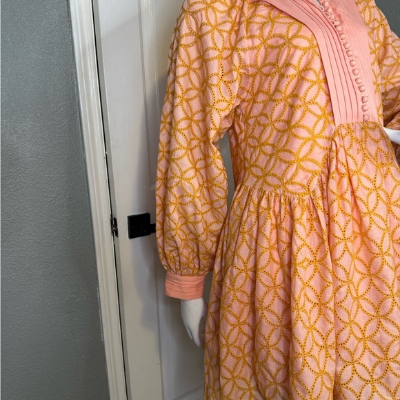 Roill Women A-Line Lace Loose. Baroque Button Down Long Sleeve Dressss.  #119 - Picture 6 of 14